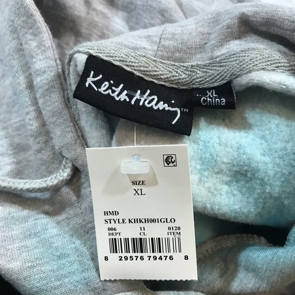 keith haring hoodie grey